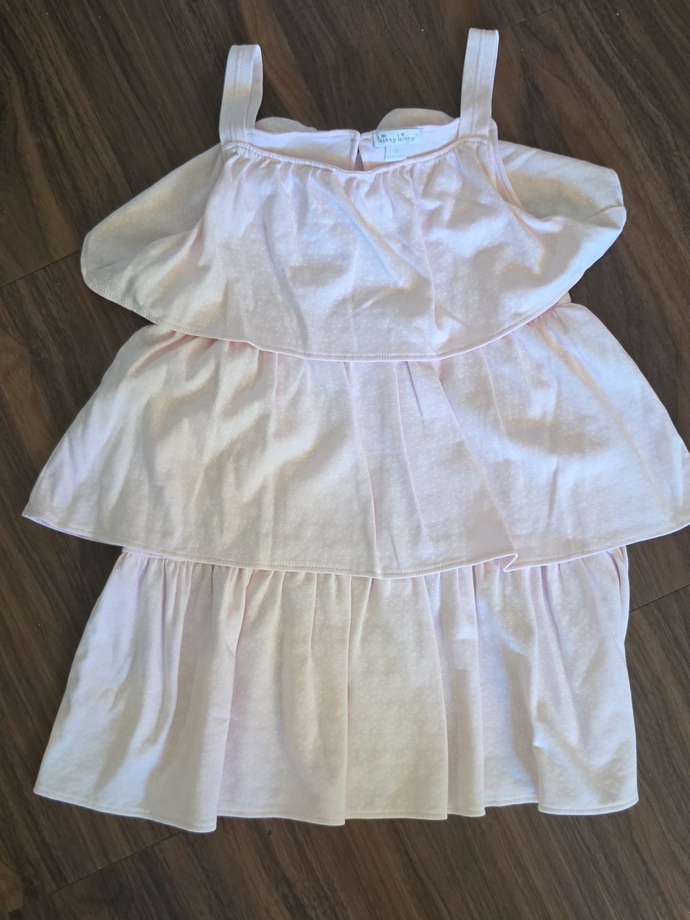 Kissy Kissy Light Pink Tiered Cotton Dress